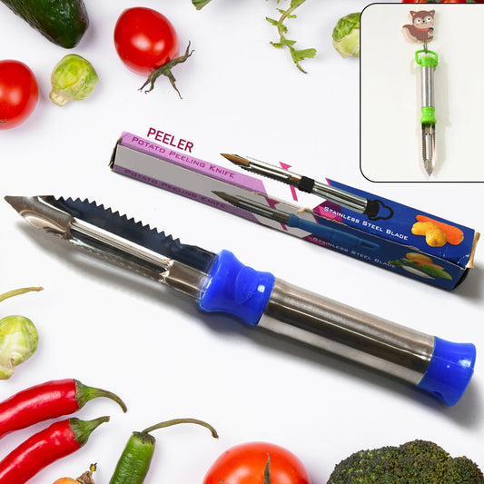 2in1 Multi-Purpose Stainless Steel Peeler With Hanging Ring For Vegetables, Potato Peeler, Carrot, grated, Suitable for Peeling and shredding Fruit and Vegetables Kitchen Accessories, Piller (1 pc)
