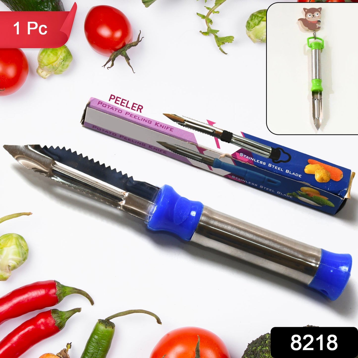 2in1 Multi-Purpose Stainless Steel Peeler With Hanging Ring For Vegetables, Potato Peeler, Carrot, grated, Suitable for Peeling and shredding Fruit and Vegetables Kitchen Accessories, Piller (1 pc)