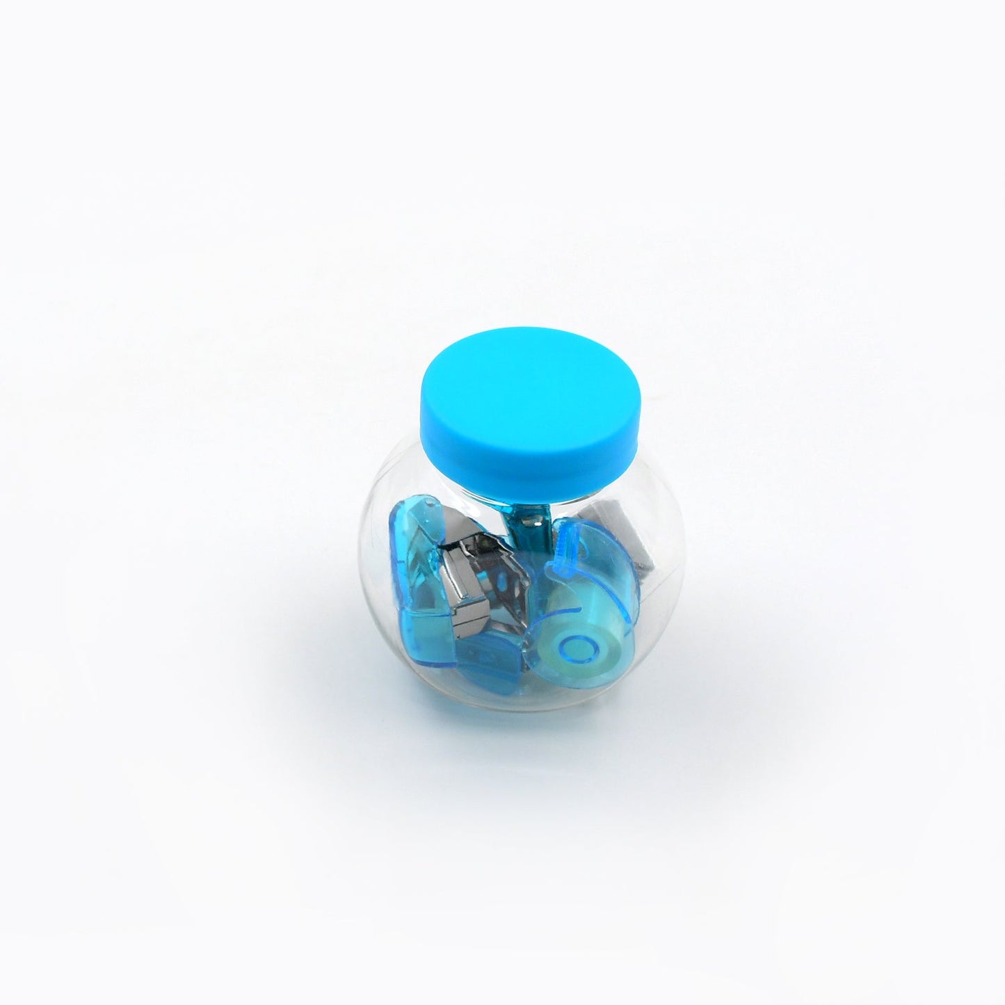 Mini Office Stationery Set - Stapler, Scissors, Paper Clips, Tape Dispenser, Transparent Tape, And Staples