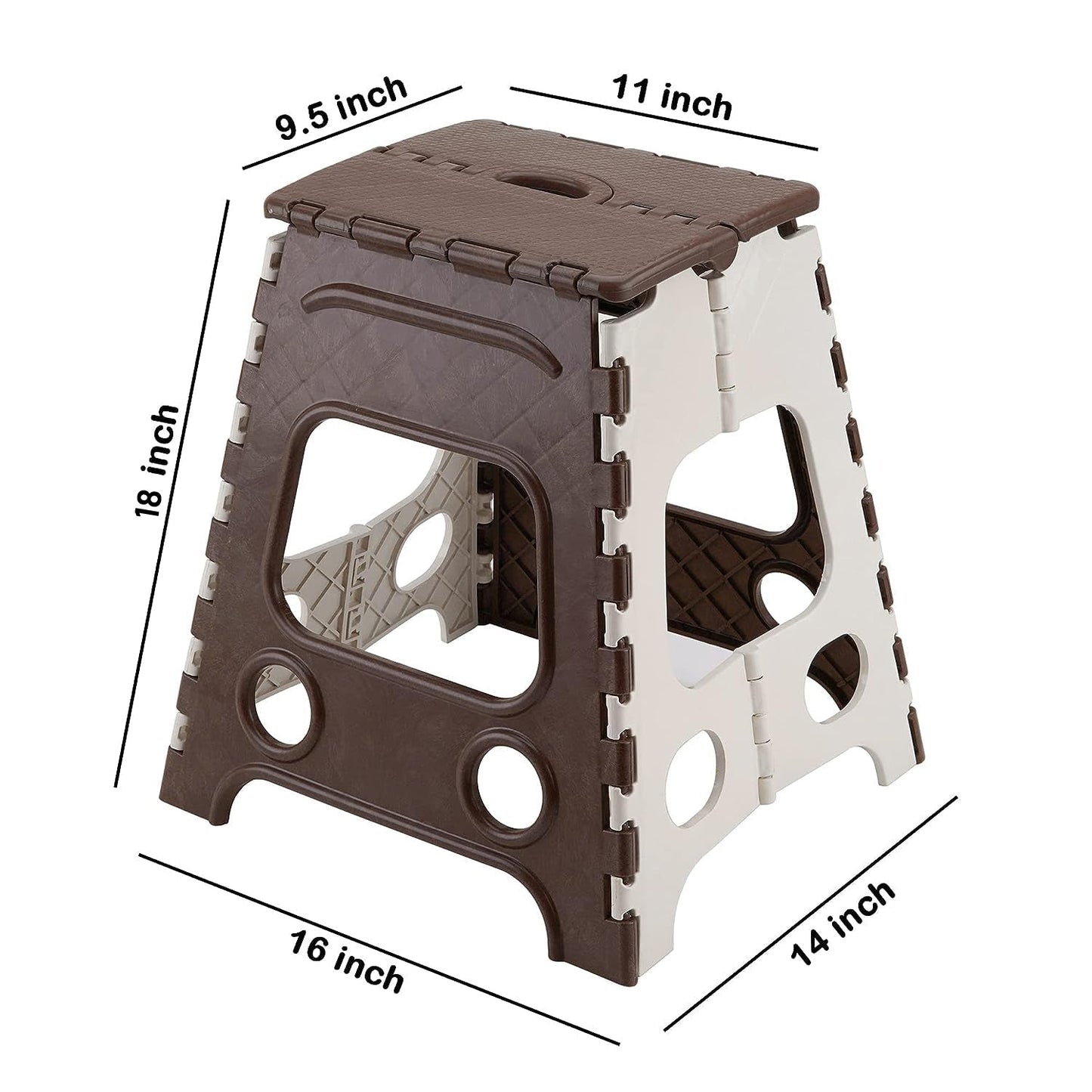 18inch Folding Stool, Non Slip Folding Stool - 18 Inch" Height - Holds Up to 95 Kg - Great for Kitchen, Garden, Bathroom, Bedroom, Adults, Kitchen Stepping (1 Pc 18Inch)
