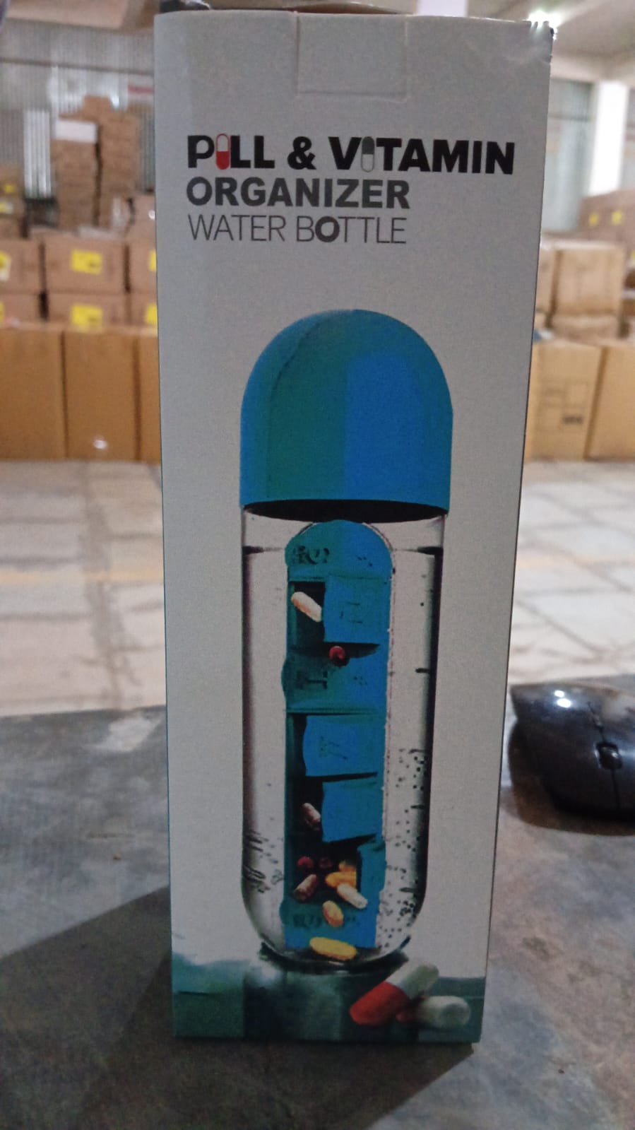 Pill & Vitamin Bottle, Water Bottle Multi Functional Use for Traveling & Outdoor Use Water Bottle, Travelling kit, Summer Special Bottle (600 Ml / Mix Color )