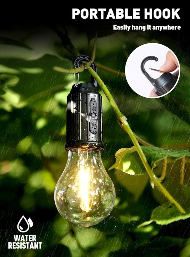 Decorative Rechargeable Hanging Bulb (Pack of 2)