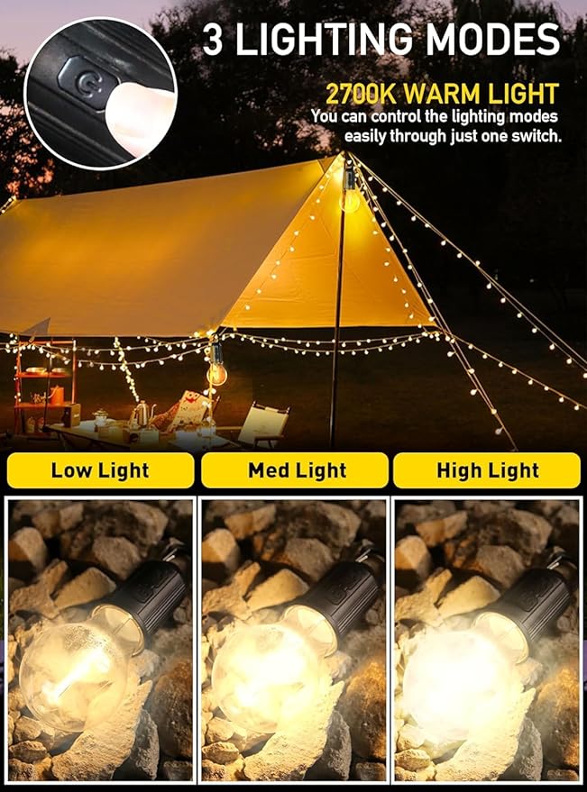 Decorative Rechargeable Hanging Bulb (Pack of 2)