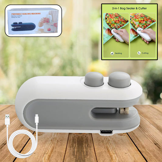 2-in-1 Portable Mini Bag Sealer/Cutter Machine (Type-C USB Charging)
