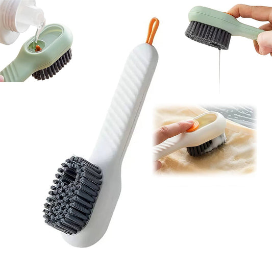 Multifunctional Scrubbing Brush with Liquid / Soap Dispenser, Cleaning Brush with Liquid / Soap Dispenser, Shoe Brush for Cleaning, Cloth Cleaning Brush with Handle Liquid Shoe Brush For Shoe Clothes (1 Pc)
