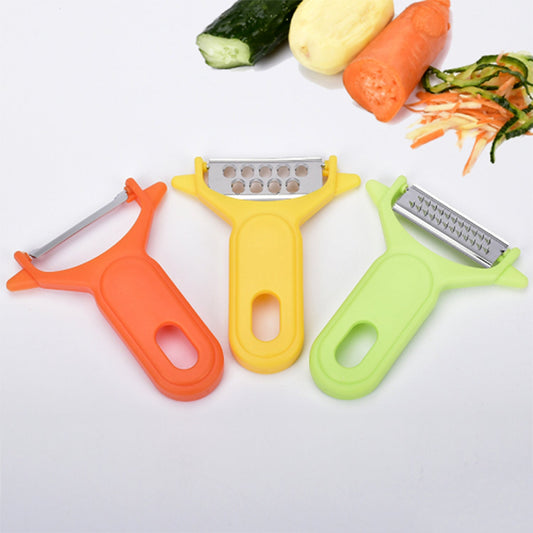 Peeler Slicers Shredders for Fruits and Vegetables, Cutter, Grater Kitchen Helper, Potato Fruits Peeler, Stainless Steel Sharp Blade with Non-Slip Handle (3 Pcs Set)