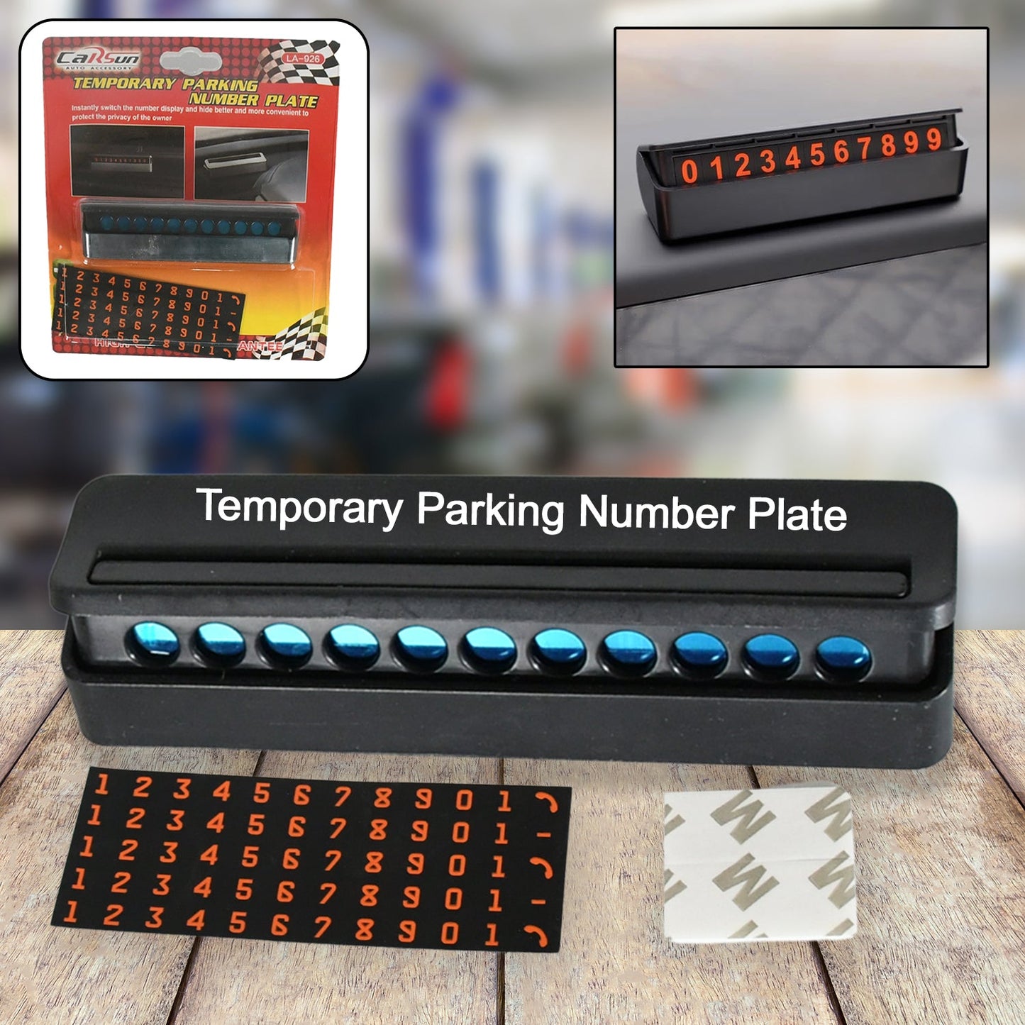 Temporary Car Parking Mobile Number Display with Magnetic Numbers Stickers,Car Parking Magnetic Mobile/Telephone Number Plate (1Pc)