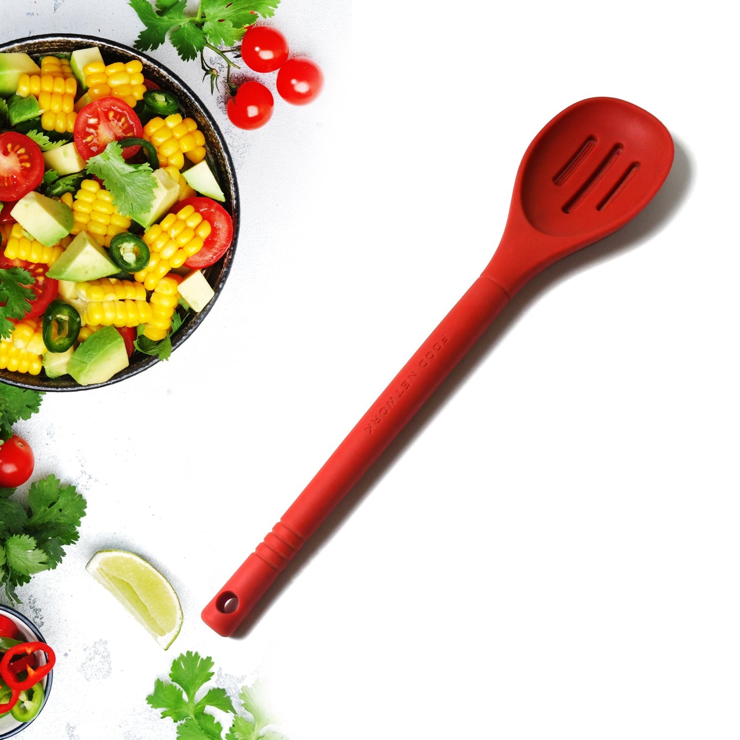 Multipurpose Silicone Spoon, Silicone Basting Spoon Non-Stick Kitchen Utensils Household Gadgets Heat-Resistant Non Stick Spoons Kitchen Cookware Items For Cooking and Baking (1 pc / 30 Cm)