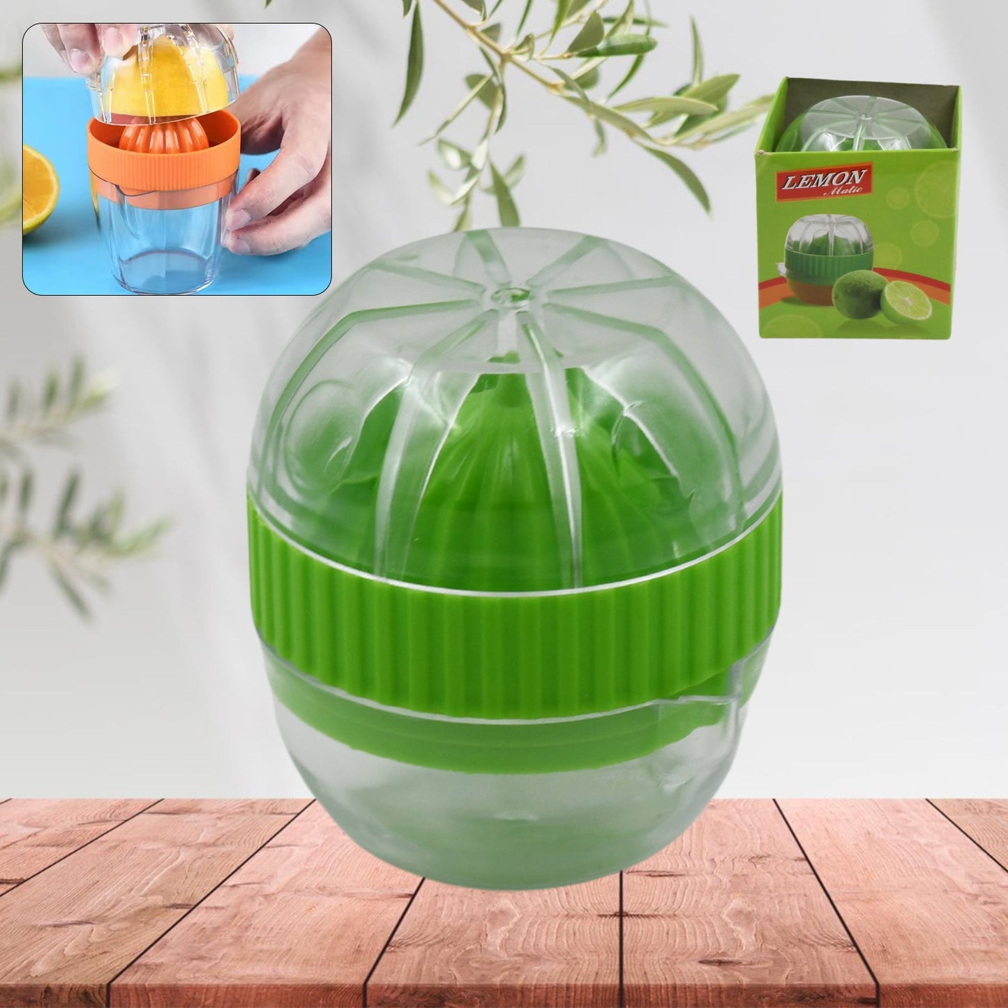 Manual Drink Orange Lemon Citrus Lime Fruit Juice Juicer Squeezer, BPA Free, Press & Pourer With Lid Plastic Manual (1 Pc)