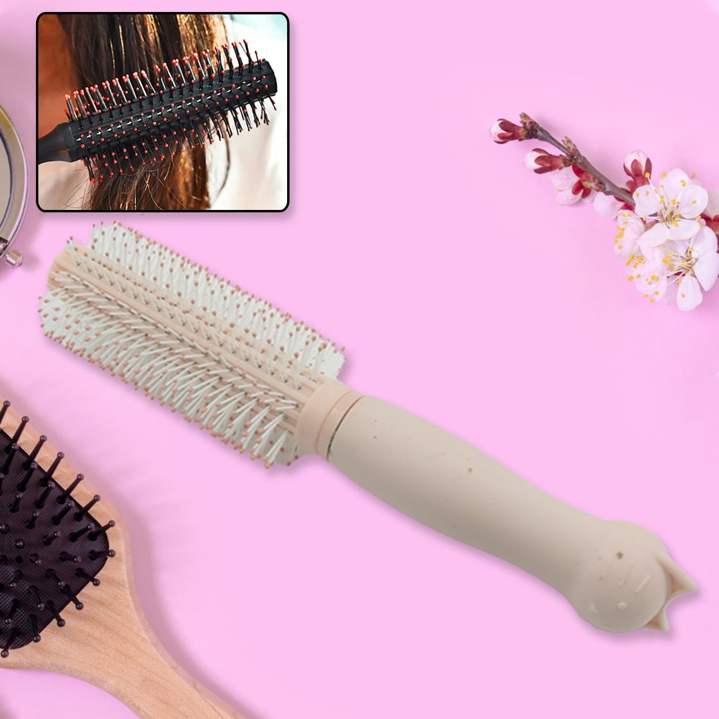 Massage Comb, Air Cushion Massage Hair Brush Ergonomic Matt Disappointment for Straight Curly Hair Cushion Curly Hair Comb for All Hair Types, Home Salon DIY Hairdressing Tool (1 Pc)