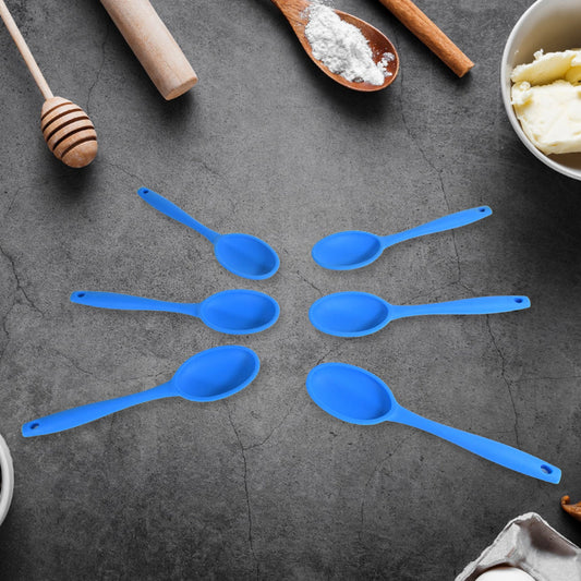 Multipurpose Silicone Spoon, Silicone Basting Spoon Non-Stick Kitchen Utensils Household Gadgets Heat-Resistant Non Stick Spoons Kitchen Cookware Items For Cooking and Baking (6 Pcs Set)
