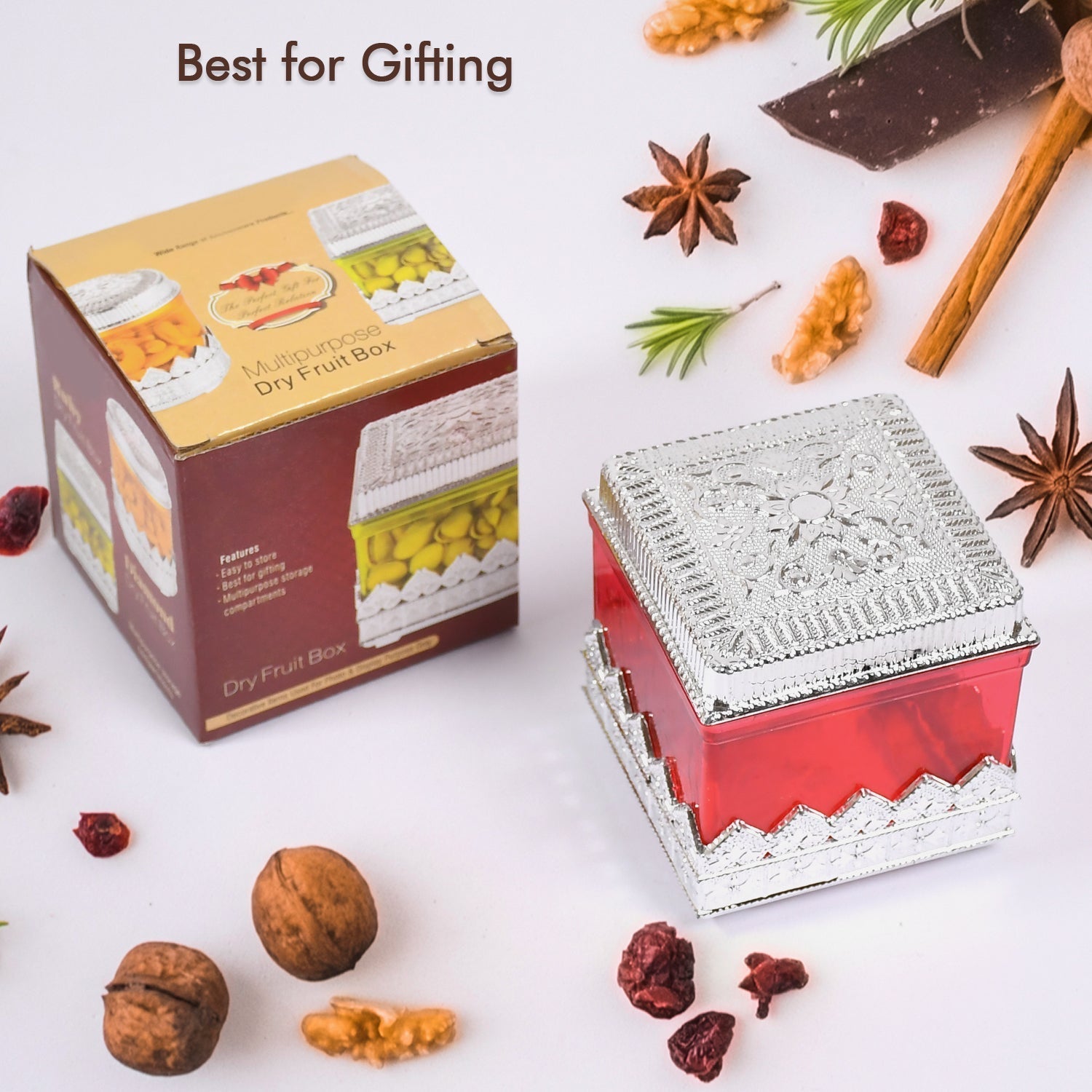 7129 RUBY DRYFRUIT STORAGE CONTAINER ATTRACTIVE DESIGN BOX FOR HOME , GIFTING & KITCHEN USE