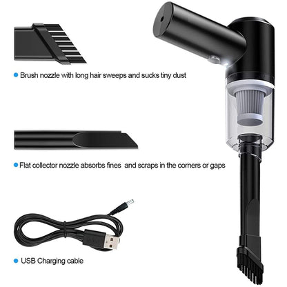 Vacuum Cleaner Dust Collection 2 in 1 Car Vacuum Cleaner 120W High-Power Handheld Wireless Vacuum Cleaner Home Car Dual-use Portable USB Rechargeable