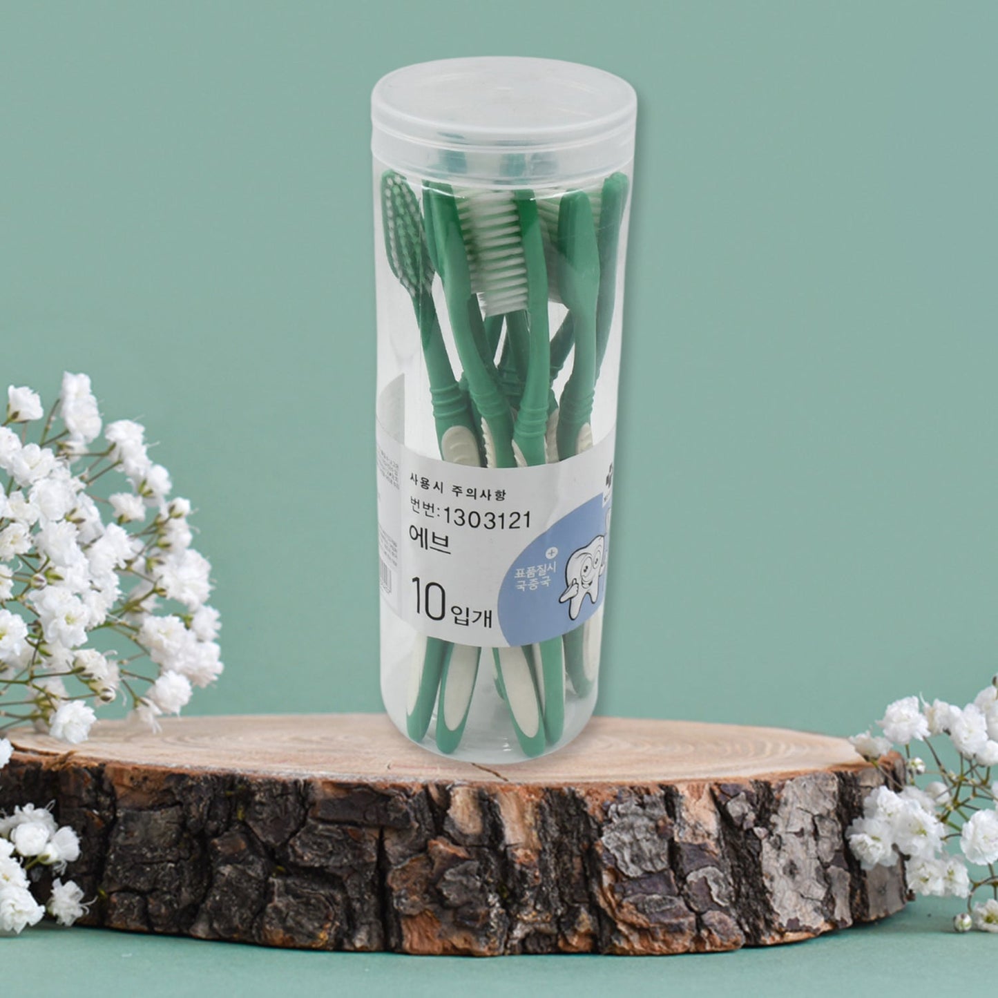 Plastic Toothbrush With Plastic Round Box for Men and Women, Kids, Adults Plastic Toothbrush (10 pcs Set)