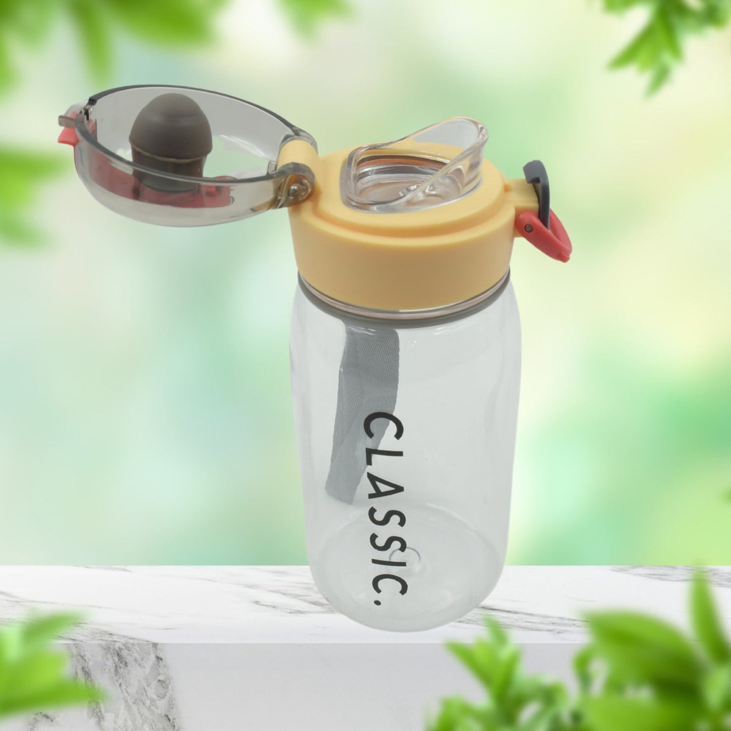 Outdoor Sport Plastic water bottle 350ml leak proof BPA-free for travel cold and hot water Plastic water bottle with daily water intake for gym and children, Home, Travel, Office Use (350ml)