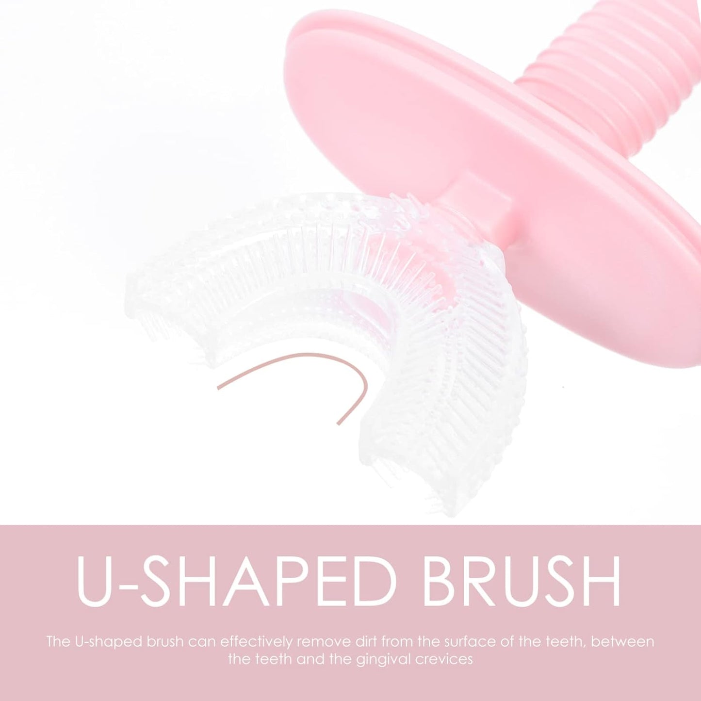 Kids U Shaped Toothbrush Children Baby Silicone Kids Toothbrush U Shaped Silicone Brush Head for 360 Degree Cleaning Suitable For 2-6 Years (1 Pc)