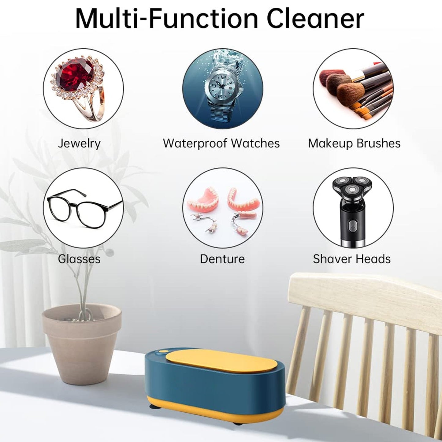 Ultrasonic Jewelry, Cleaner, Ultrasonic Cleaning Machine, Portable Jewelry Cleaning Machine for Jewelry, Ring, Silver, Retainer, Glasses, Watches, Coins, High Frequency Vibration Machine google/ optical cleaner machine (USB Operated)