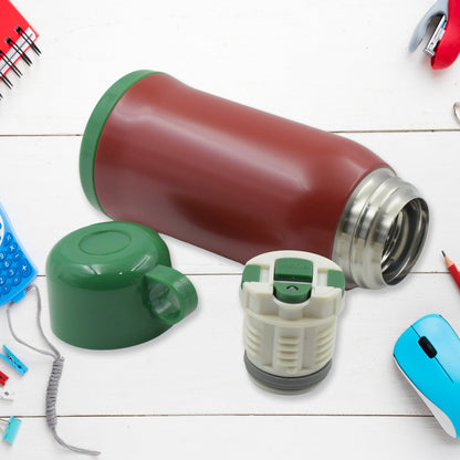 Premium Stainless Steel Insulated Sipper Bottle Print Water FlaskCartoon Vacuum Hot Cold For Kids / Travelling Water Bottle for Kids with Pop up Straw, Double Wall Thermos with Straw & Bottle Zippe Cover For office/Gym/School (550 ML)