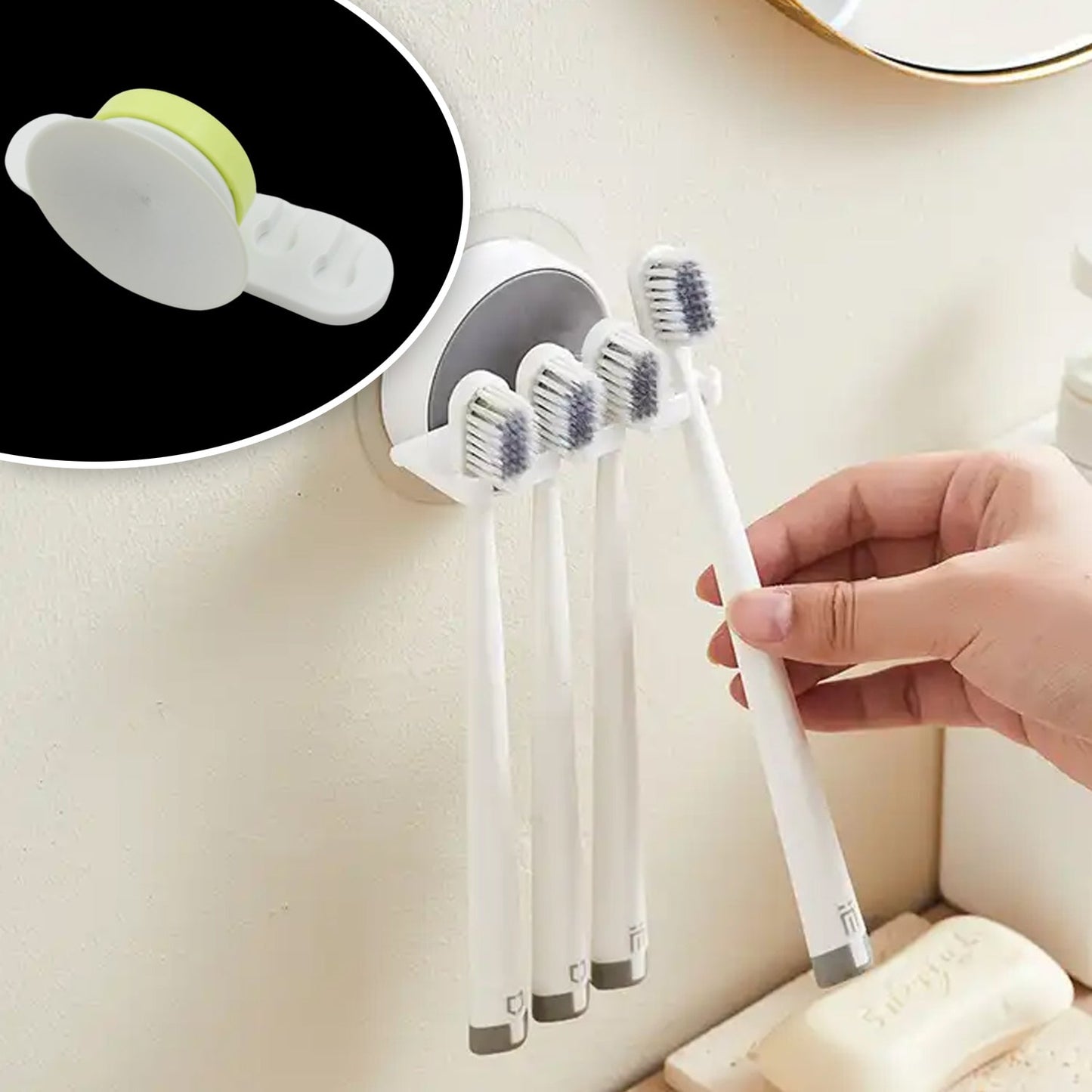 Plastic Tooth Brush, Toothbrush Holder Toothbrush Wall Stand Toothbrush Storage Wall Toothbrush Holder for Bathroom Toothbrush Organizer 4 slot toothbrush holder (1 Pc)