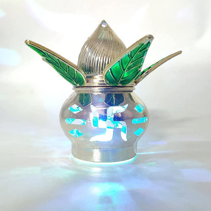 Gold Plated Eco Friendly LED Kalash for Pooja Mandir (1 pc / Multicolor LED)