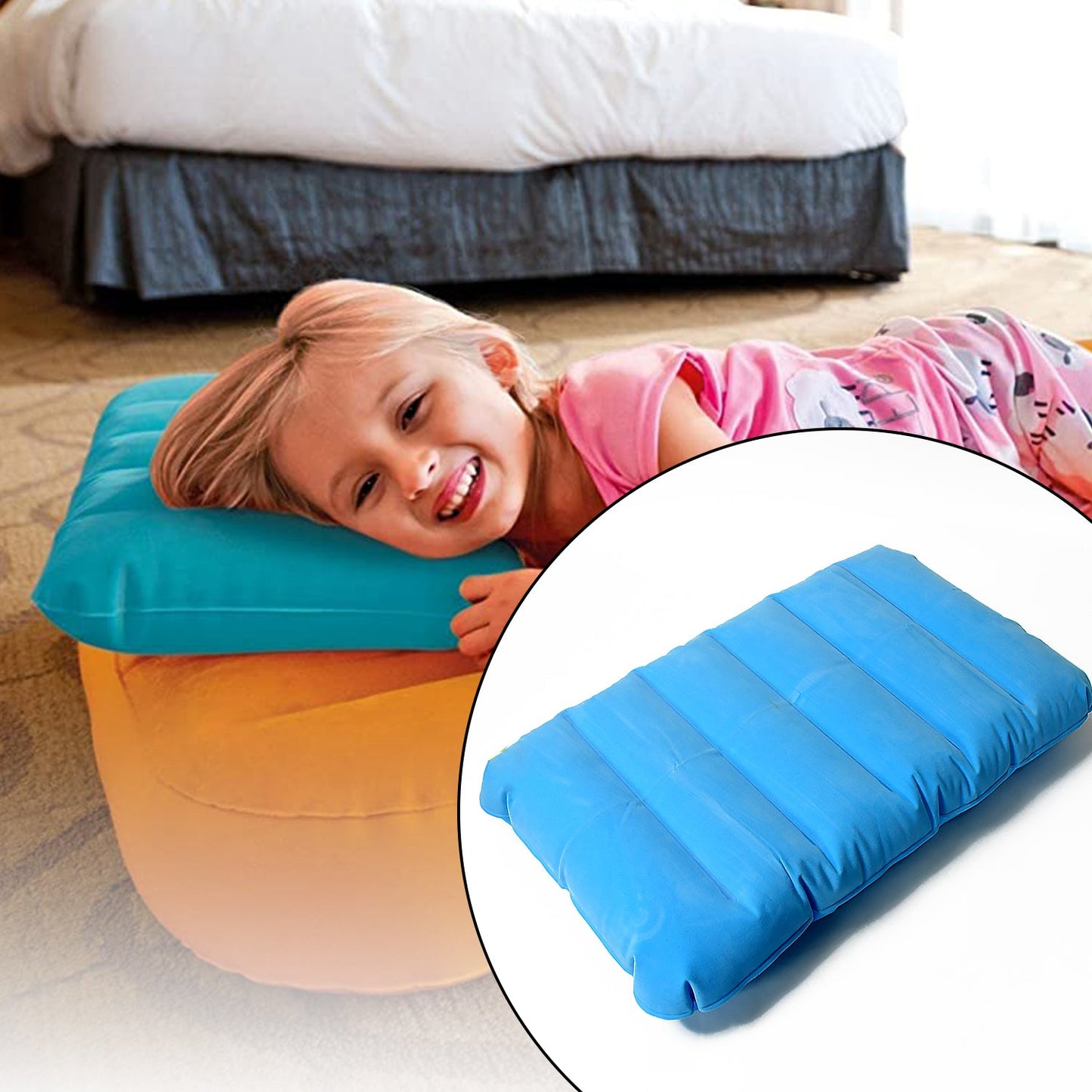 Inflatable Camping Pillows, Travelling Air Pillow Soft Comfortable Air Inflatable Travel Pillow (48×30 Cm / 1 pc)