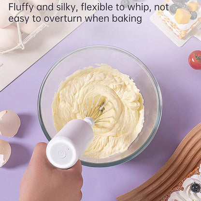 Wireless Hand Mixer, Charging Handheld 2pc portable Whisk Mini High Power Beater Baking Hand Held Mixer, Portable Kitchen Blender.