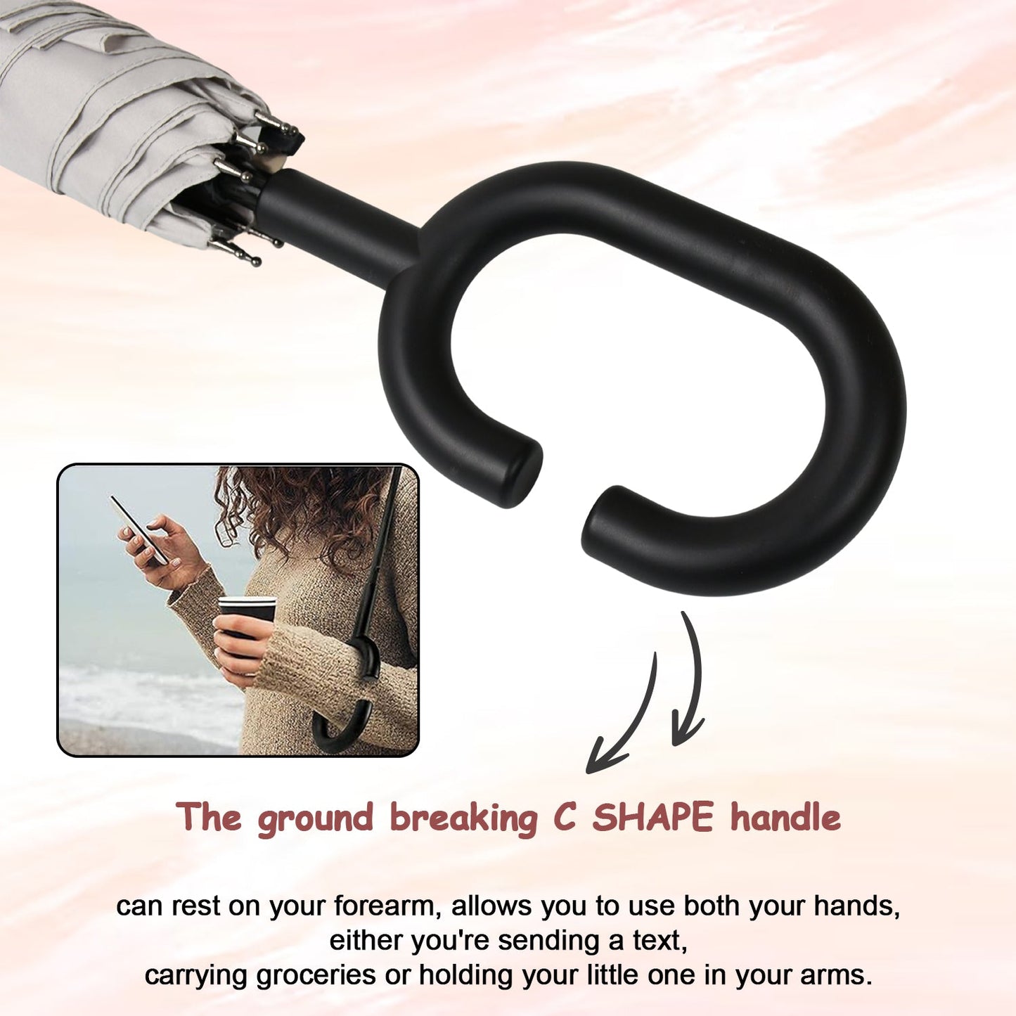 8551 Umbrella Summer Sun and Rain Protection Foldable Cute Umbrella & C-Shaped Handle || UV Protection Rain Sun Umbrella || Travel Accessories || Umbrella for Children, Girls, and Boys (1 Pc / Mix Color)