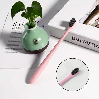 Soft Toothbrush With Toothbrush Cover Cleaner Scraper for Men and Women, Kids, Adults Plastic Toothbrush Cover / Case / Holder (1 Pc / Mix Color)