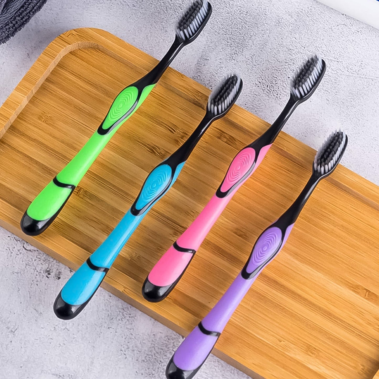 Soft Toothbrush With Plastic Round Box for Men and Women, Kids, Adults Plastic Toothbrush (10 pcs Set / Mix Color)