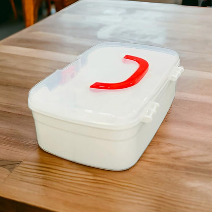 3 Compartment Medical Box, 1 Piece, Indoor Outdoor Medical Utility, Medicine Storage Box, Detachable Tray Medical Box Multi Purpose Regular Medicine, First Aid Box with Handle, Transparent Lid & Color Box