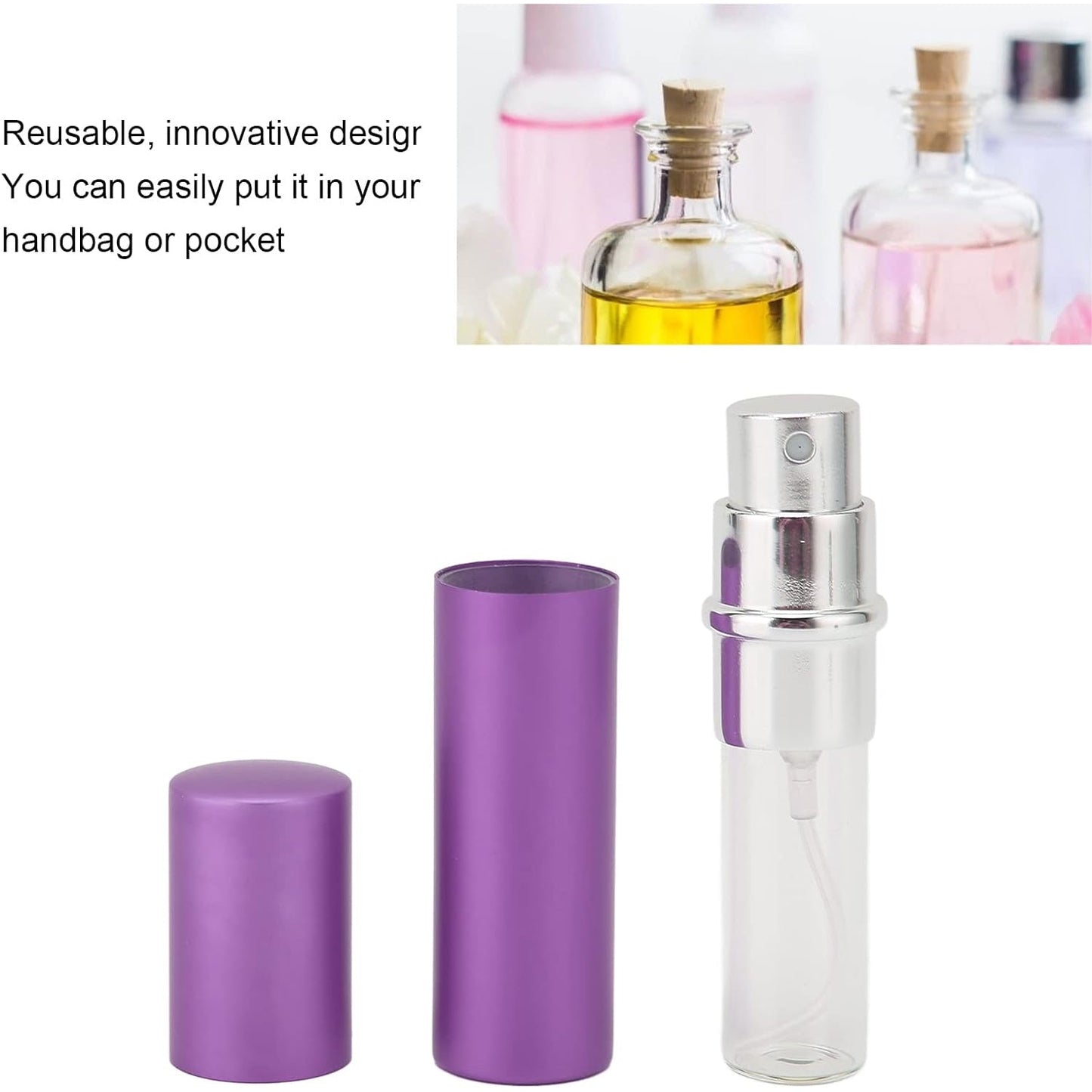 Empty Spray / Perfume Bottle Refillable Fine Mist Perfume For Sanitizer Travel Beauty Makeup Perfume filler (1 Pc)