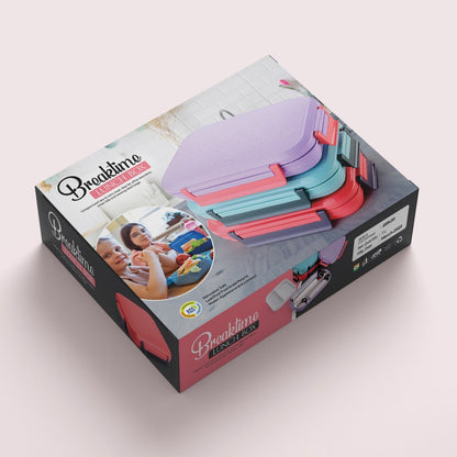 5365 Lunch Box Plastic with steel plate, small lunch box High Quality Box For Kids School Customized Plastic Lunch Box for Girls & Boy