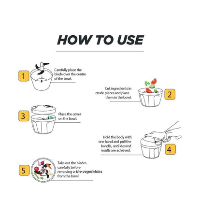 0065 Manual Stainless Steel Compact Extra Sharp Hand Held Vegetable Chopper/Slicer with 5 Blades