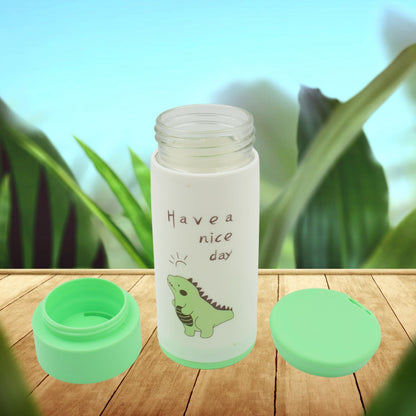 Outdoor Sport Glass water bottle 350ml leak proof BPA-free for travel cold and hot water glass water bottle with daily water intake for gym and children, Home, Travel, Office Use (350ml)