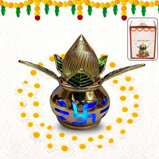 Gold Plated Eco Friendly LED Kalash for Pooja Mandir
