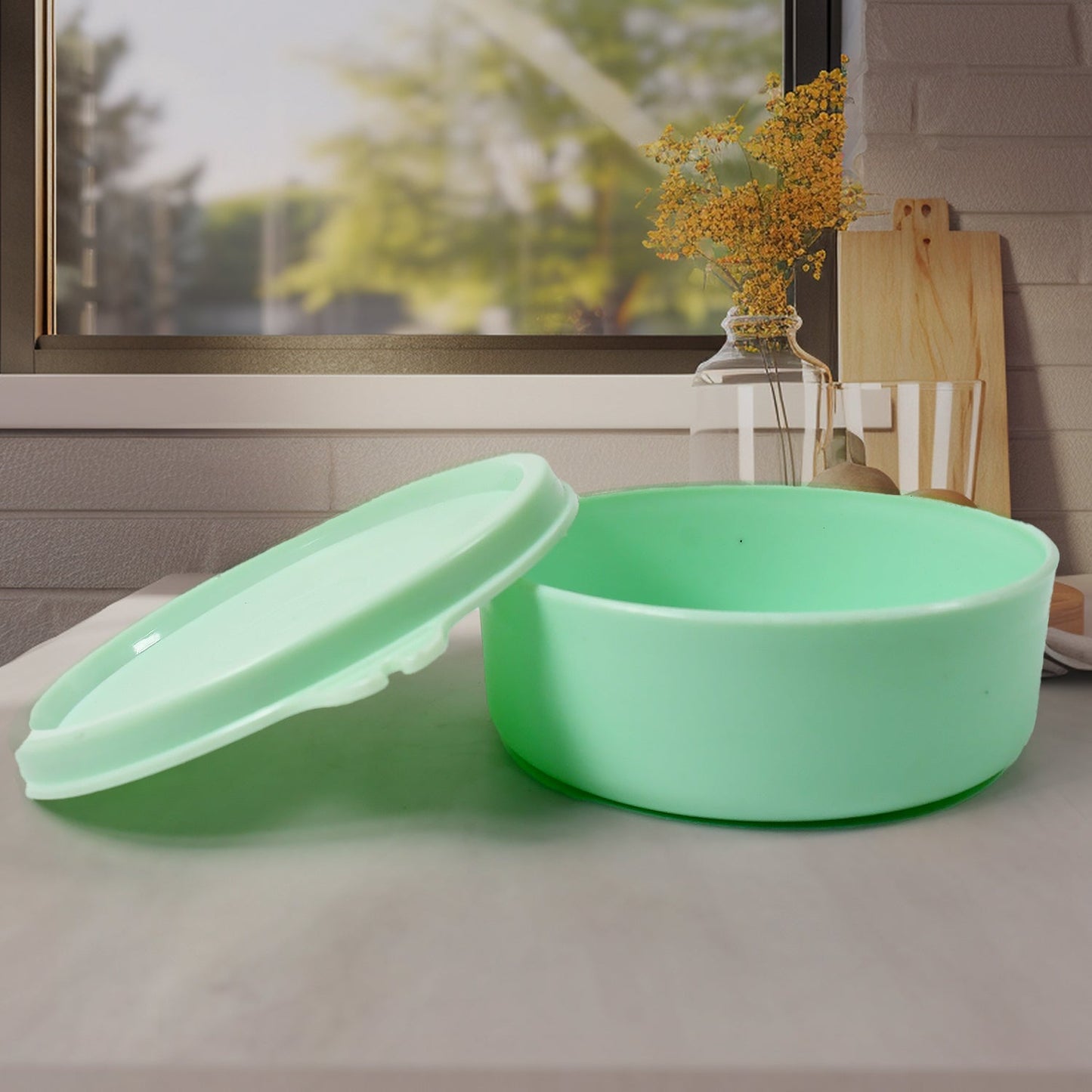 Ganesh 4In1 Tiffin Box-Lunch Box | 3 Stainless Steel Containers 300 Ml Approx & Plastic Salad Container 200 Ml Approx| Plastic lid Box | Round Zip Bag | Leak Proof | Microwave Safe for Office, College and School for Men, Women