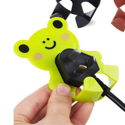 Plastic Adhesive Cable Plug Hook Bathroom Power Plug Socket Holder for office, home and restaurant use 2 pc Set