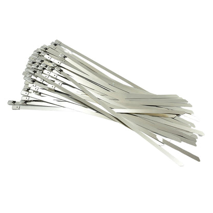 Stainless Steel Cable TIE Used for Solar, Industrial and Home Improvement Multipurpose HIGH Strength, Self-Locking Zip Ties, Multi-purpose Tie, Portable Rustproof 100Pcs Wide Application Zip Tie Set for Building (4.6x100MM / 100 pcs Set)