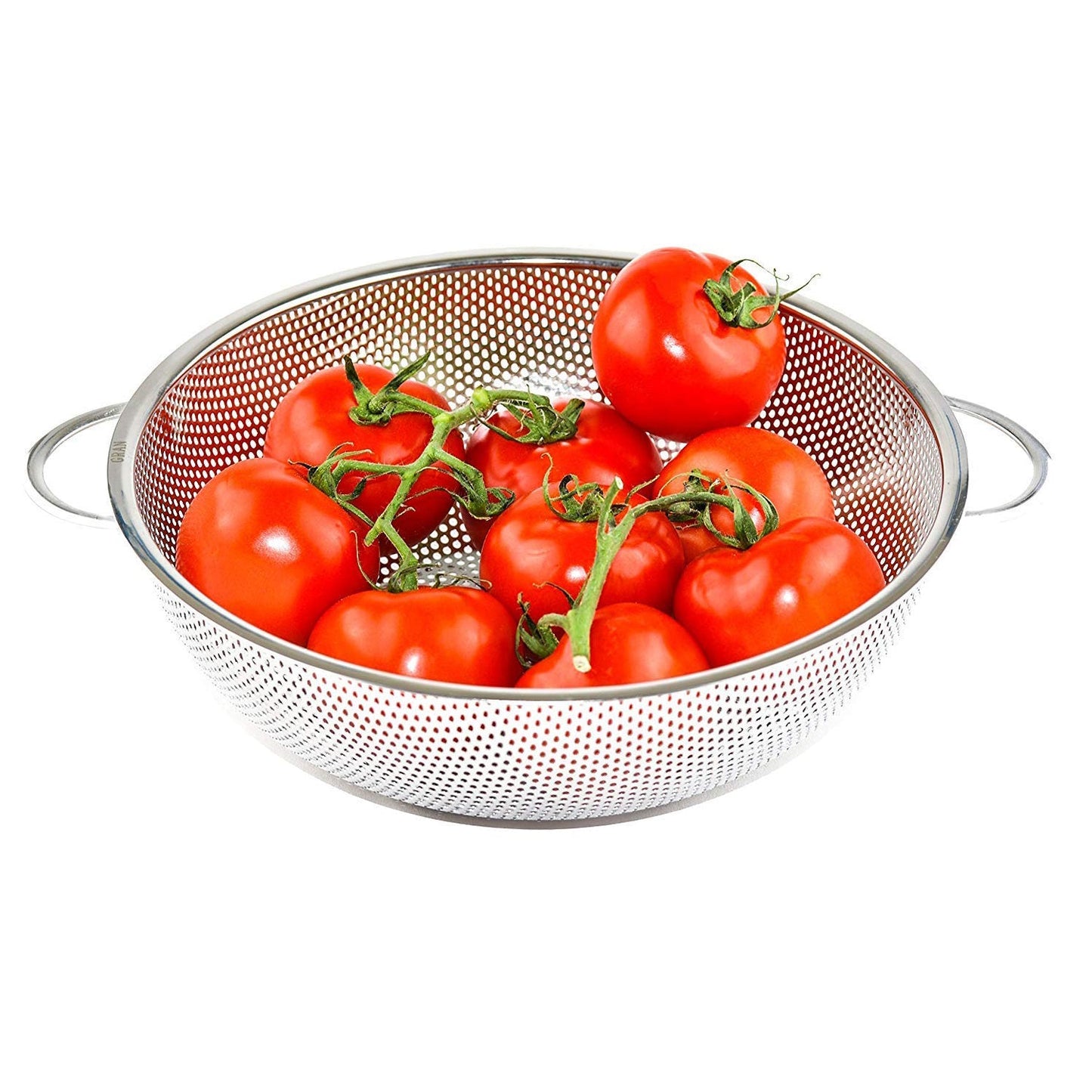 Stainless Steel Colander with Handle, Large Metal Mesh Basket Strainer for Pasta, Spaghetti, Berry, Veggies, Fruits, Kitchen Food Colander, Dishwasher Safe (1 pc / 25.5 cm)
