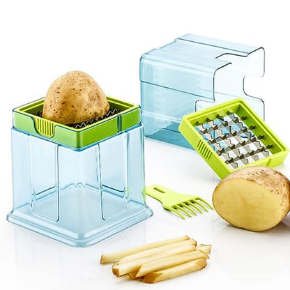 2 in 1 Potato Chipser / Slicer French Fries Maker Finger Chips | Plastic | Two Blades Finger Chips Cutter for Kitchen Accessory Vegetable Fruit Slicer (1 Pc)