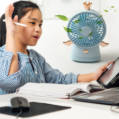 Cute Electric Mini Handheld Fan, Portable USB Rechargeable Mini Fan for Home, Office, Travel and Outdoor Use (1 Pc)