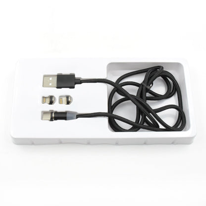Magnetic Charging Cable 3 in 1 Metal Magnetic Micro USB Type C Lighting Cable with LED, Multiple Charging Adapters for All Android and all Smartphones (Compatible with All Android and iPhone Smartphones, Tablet, PC, Mobile