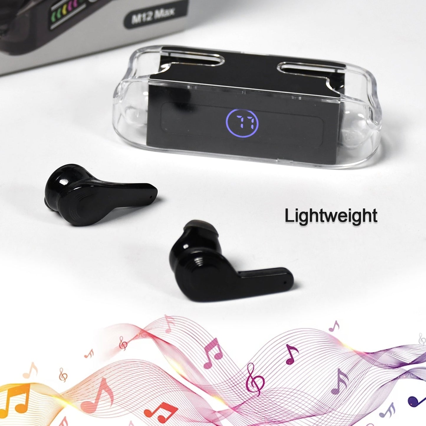6705 Earphones, with touch control, Black Bluetooth M12 Max Wireless Technology Stereo Sound made with High-end Material