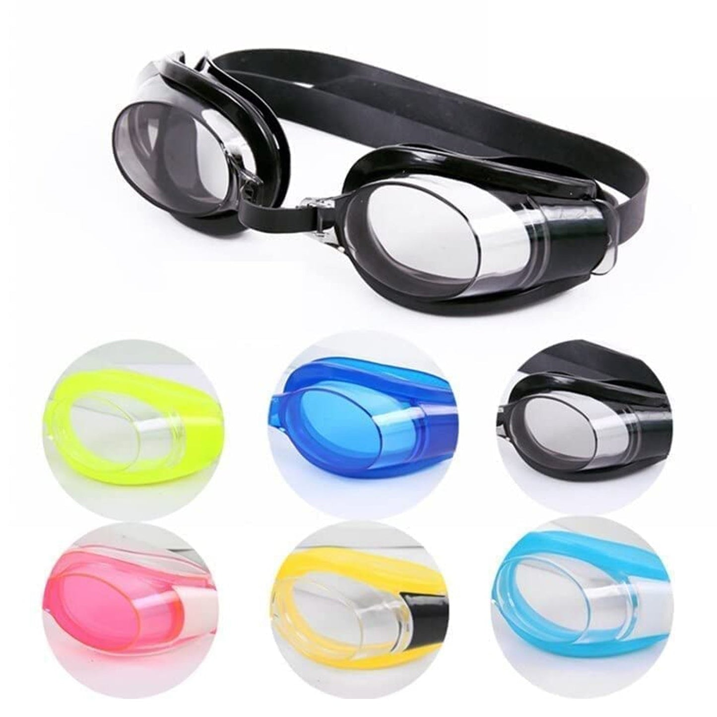 0399 Swimming Goggles With Ear And Nose Plug Adjustable Clear Vision Anti-Fog Waterproof