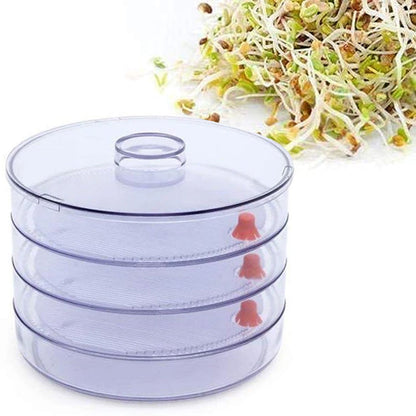 070 Plastic 4 Compartment Sprout Maker, White Party Hat