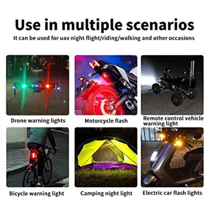 Mini LED Strobe Lights, Waterproof Lights, Lightweight RGB LED Lights Drone Strobe Lights Veicle Anti-Collision Strobe Light Bike Motocycle Lights USB Recharge Multi-colors