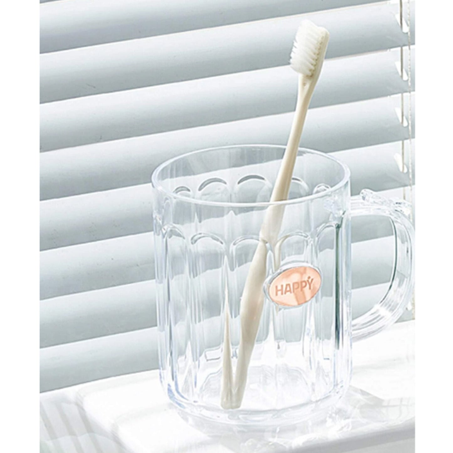 Multi-Purpose Plastic Cup, Toothpaste Holder Bathroom Cup Bathroom Cup With Slot Handle Mug Environmental Friendly Festival for Outdoor for Household Gift For Anniversary and Birthday, (1 Pc)