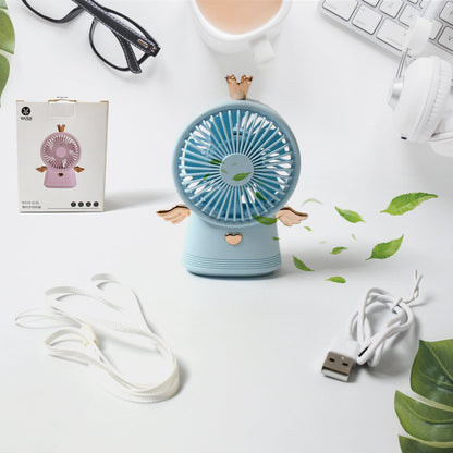 Cute Electric Mini Handheld Fan, Portable USB Rechargeable Mini Fan for Home, Office, Travel and Outdoor Use (1 Pc)
