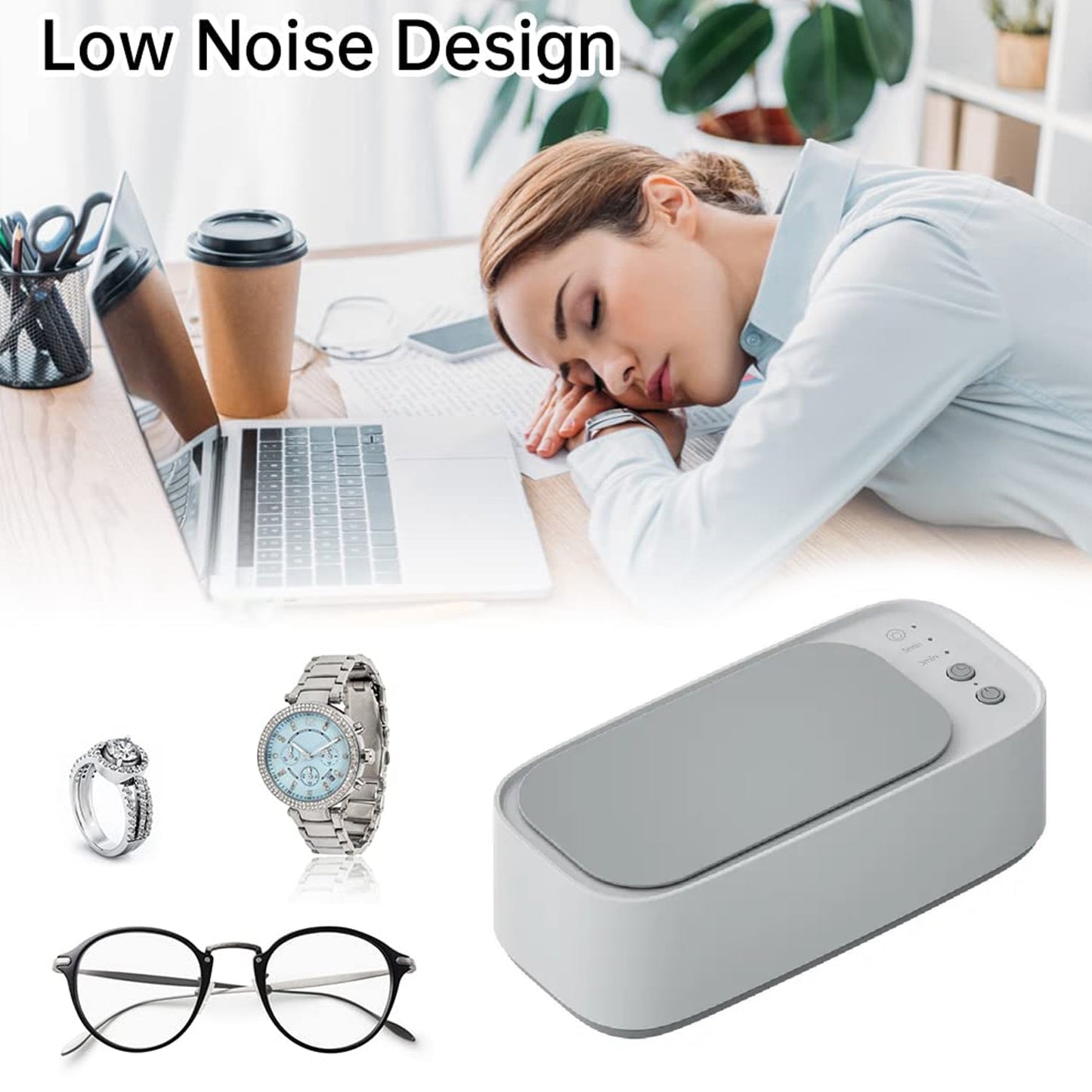 Ultrasonic Jewelry, Cleaner, Ultrasonic Cleaning Machine, Portable Jewelry Cleaning Machine for Jewelry, Ring, Silver, Retainer, Glasses, Watches, Coins, High Frequency Vibration Machine google/ optical cleaner machine (USB Operated)