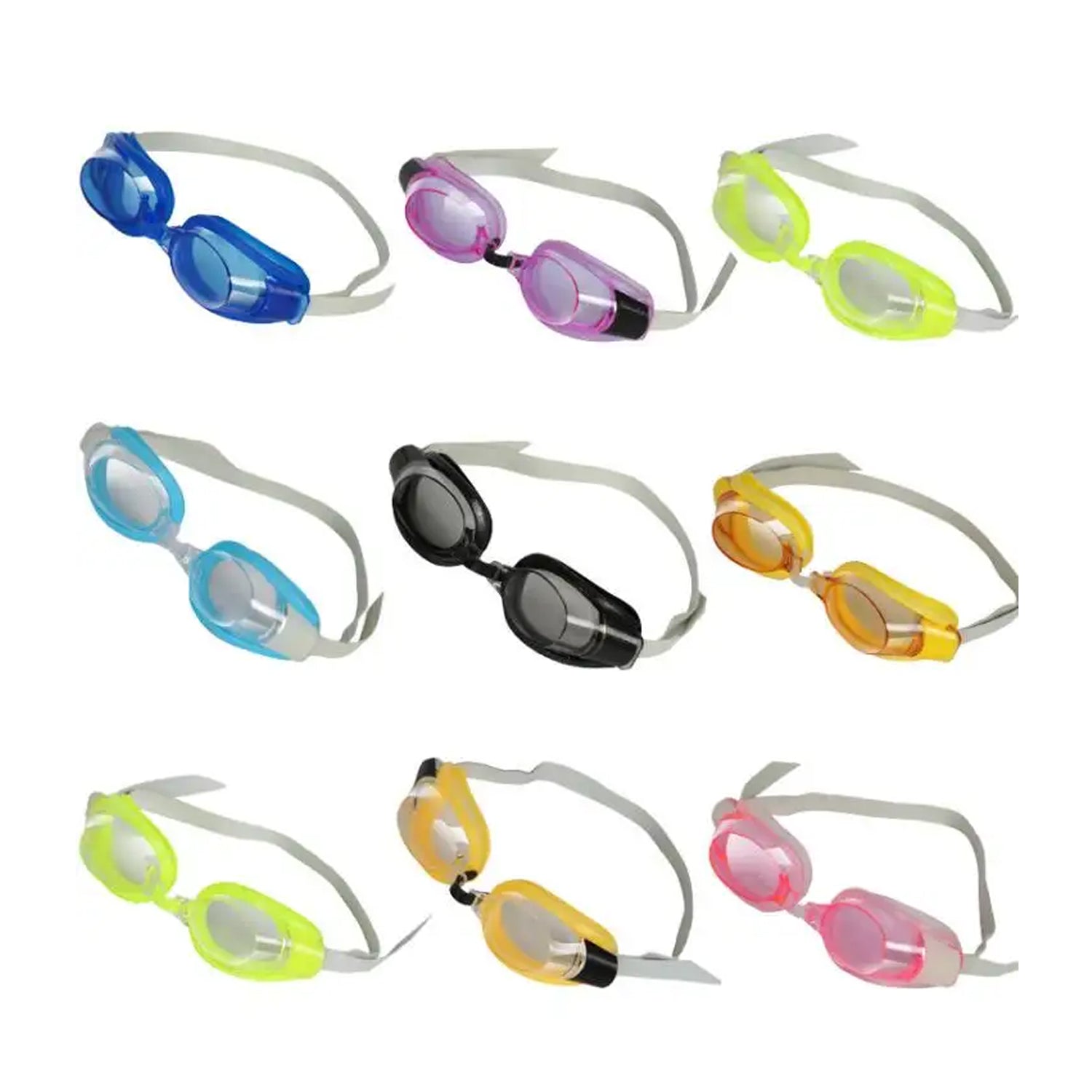 0399 Swimming Goggles With Ear And Nose Plug Adjustable Clear Vision Anti-Fog Waterproof